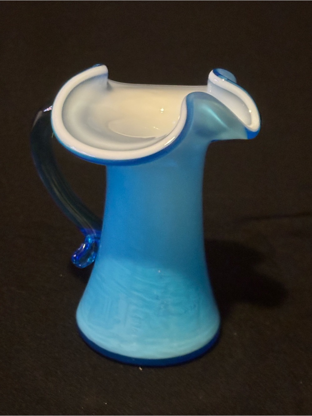 Small Blue Glass Pitcher - Picture 7 of 13